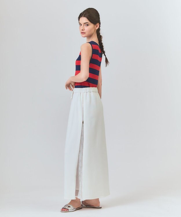 GRACE CONTINENTAL ラインニットノースリーブ レッド