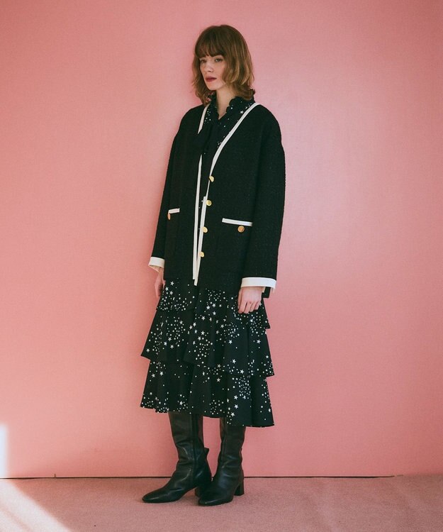 GRACE CONTINENTAL エトワールドレープドレス ブラック