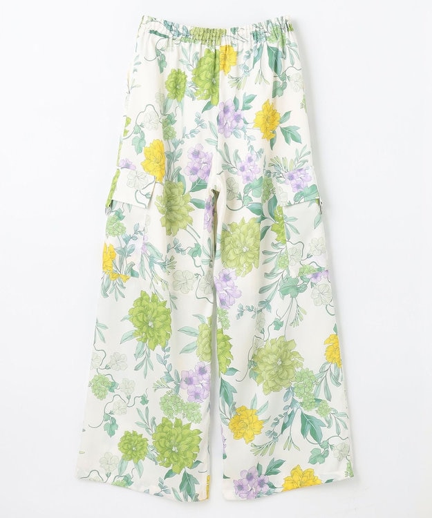 GRACE CONTINENTAL フラワープリントワークパンツ キナリ