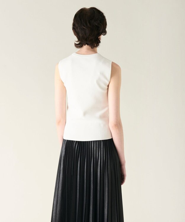 GRACE CONTINENTAL ビジューニットトップ ホワイト