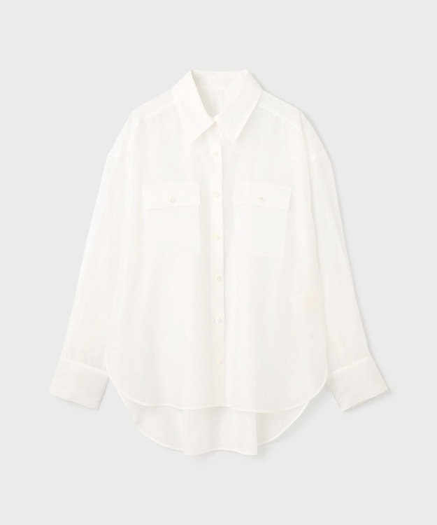 GRACE CONTINENTAL マットシアーシャツ ホワイト