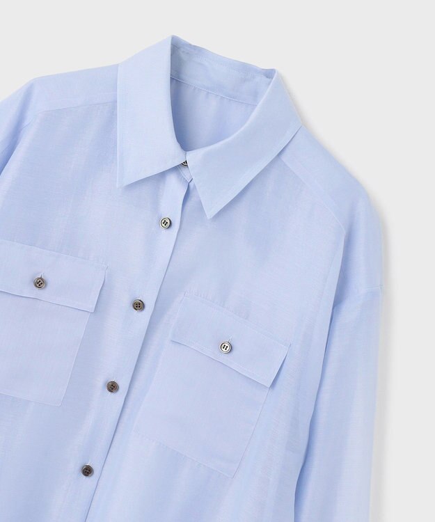 GRACE CONTINENTAL マットシアーシャツ ブルー