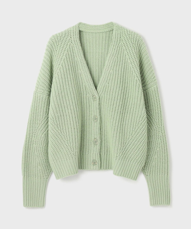 GRACE CONTINENTAL 畦ルーズニットカーディガン ライトグリーン