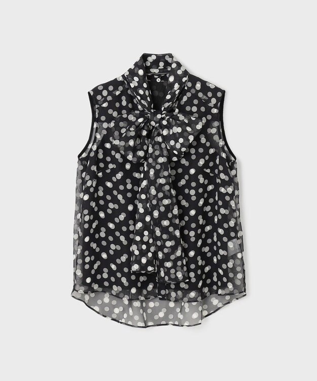 GRACE CONTINENTAL ドットオパールボウタイノースリーブ ブラック