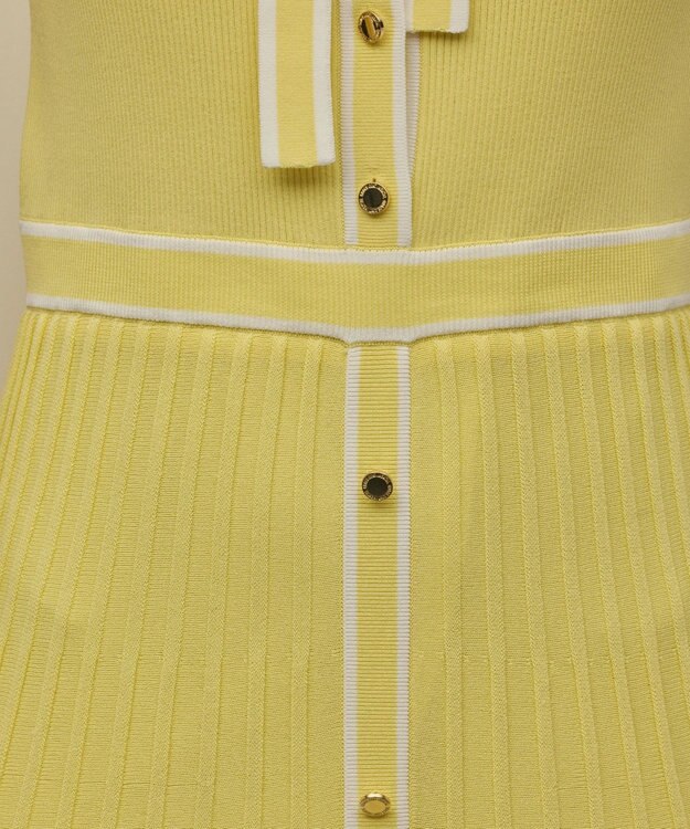 GRACE CONTINENTAL バイカラーボウタイニットワンピース イエロー