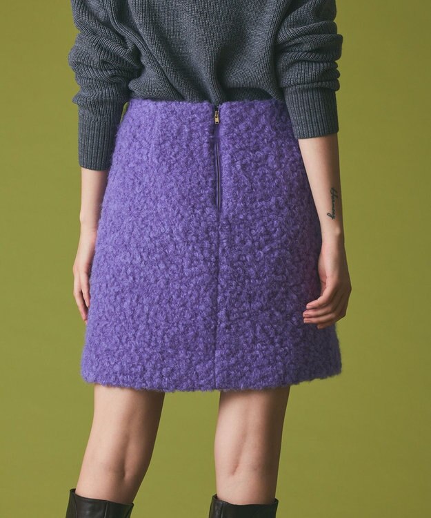 GRACE CONTINENTAL リングウールミニスカート パープル