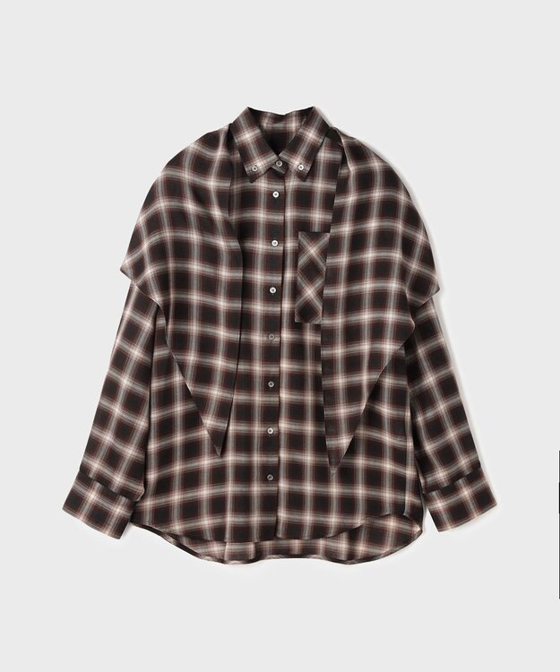 GRACE CONTINENTAL ストール付チェックシャツ チェック