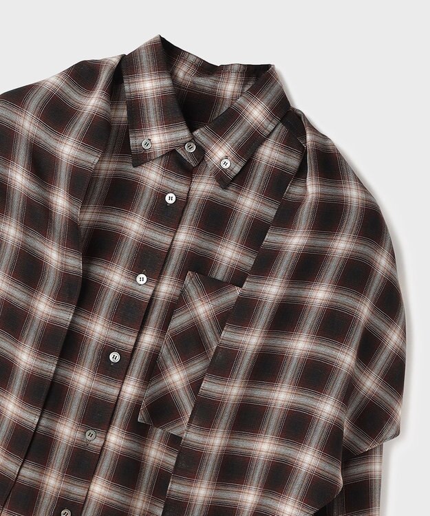 GRACE CONTINENTAL ストール付チェックシャツ チェック