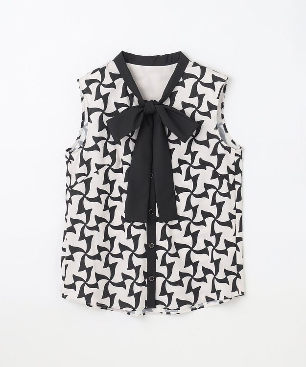 GRACE CONTINENTAL リボンプリントノースリーブトップ キナリ