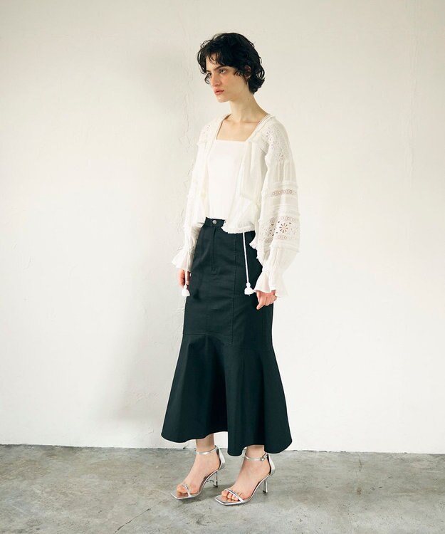 GRACE CONTINENTAL ミディマーメイドスカート ブラック