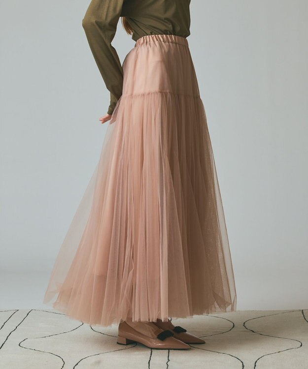 GRACE CONTINENTAL チュールボリュームスカート ベージュ