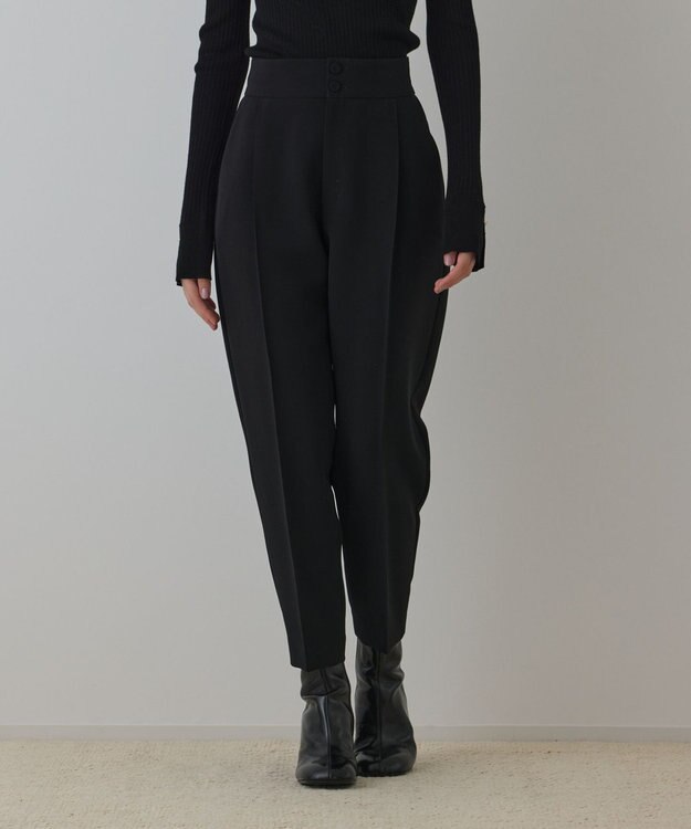 GRACE CONTINENTAL ハイウエストテーパードパンツ ブラック