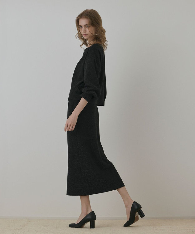 GRACE CONTINENTAL ラメカットスカート ブラック