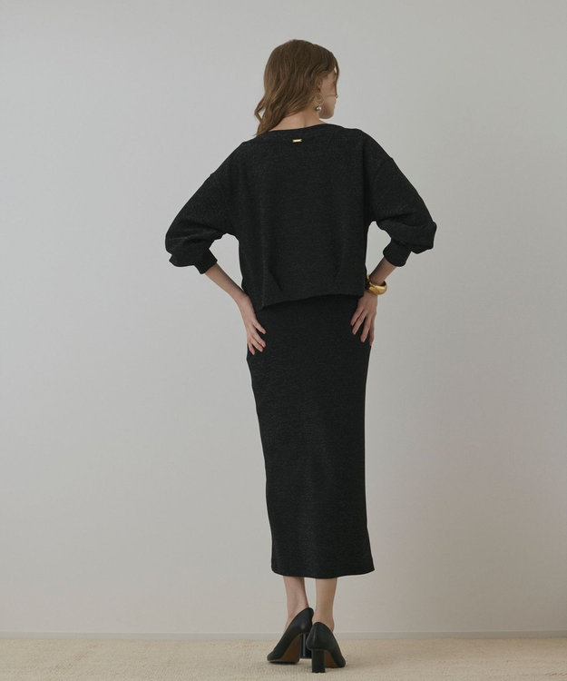 GRACE CONTINENTAL ラメカットスカート ブラック