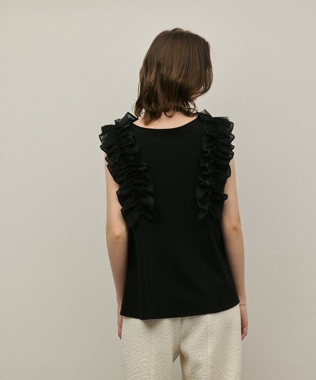 GRACE CONTINENTAL フリル切替カットトップ ブラック
