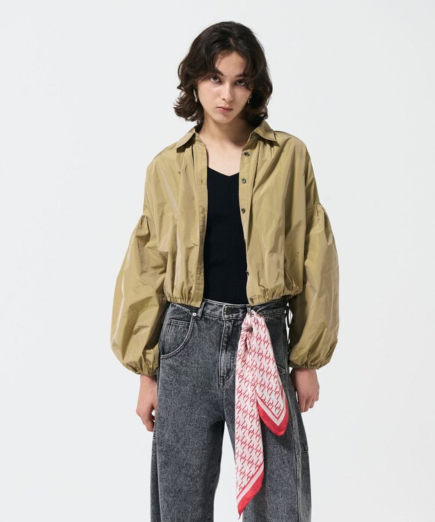 GRACE CONTINENTAL タフタギャザーシャツ ベージュ