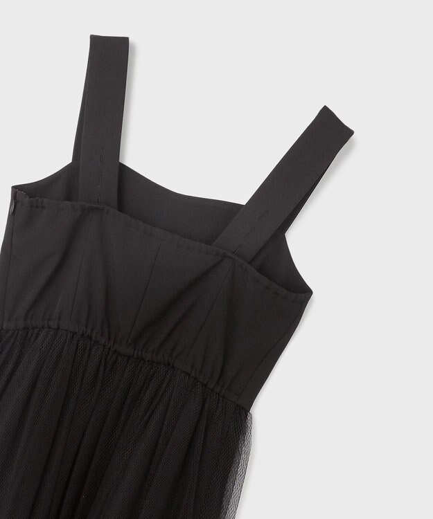 GRACE CONTINENTAL チュールコンビティアードワンピース ブラック