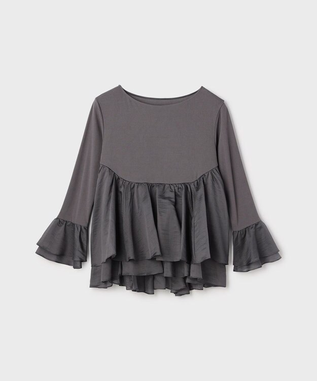 GRACE CONTINENTAL フレアカットトップ グレー