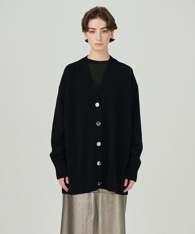 GRACE CONTINENTAL クーマラムニットカーディガン ブラック