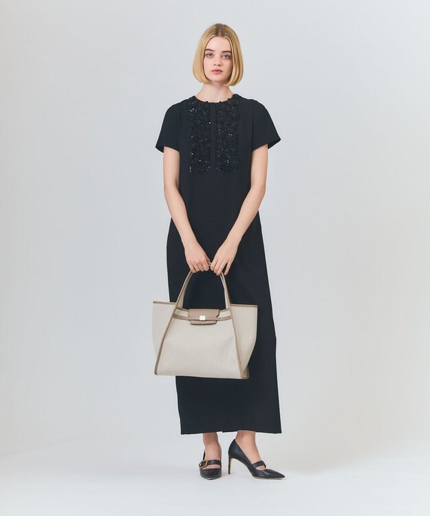 GRACE CONTINENTAL フラップトートバッグ ベージュ