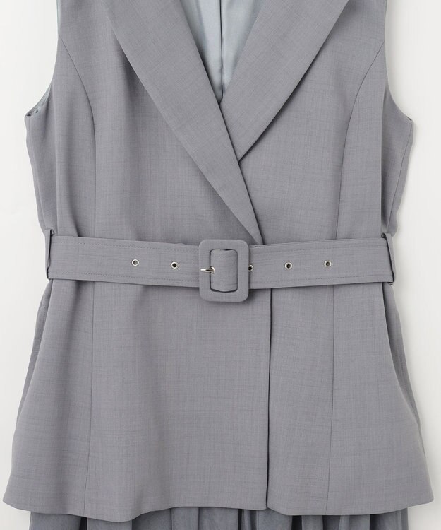 GRACE CONTINENTAL テーラーチュールワンピース グレー