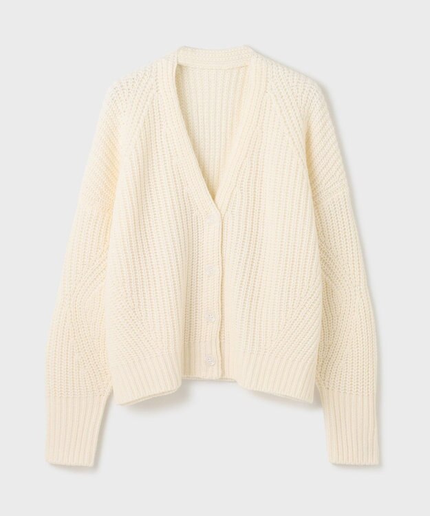 GRACE CONTINENTAL 畦ルーズニットカーディガン ホワイト