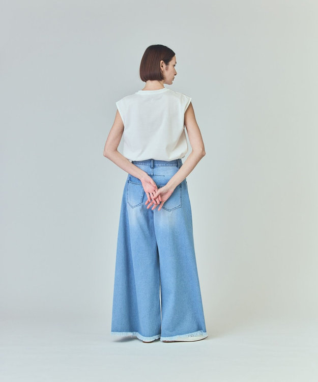 GRACE CONTINENTAL バギーデニムパンツ サックス