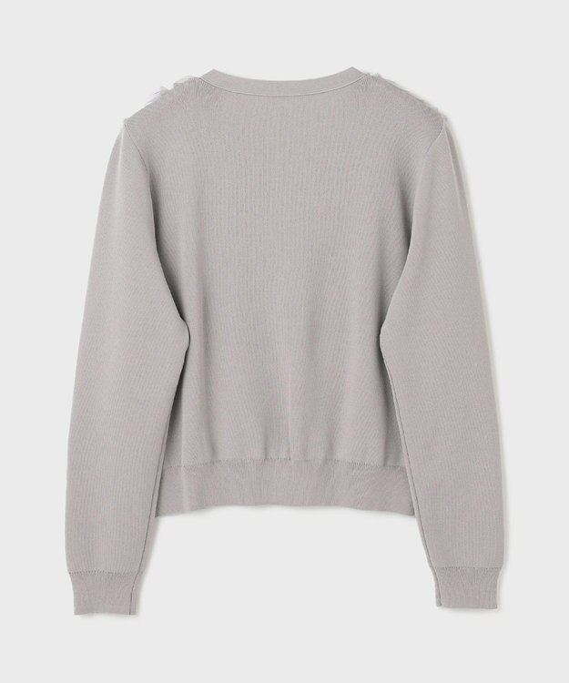 GRACE CONTINENTAL ギャザーフリルニットカーディガン グレー