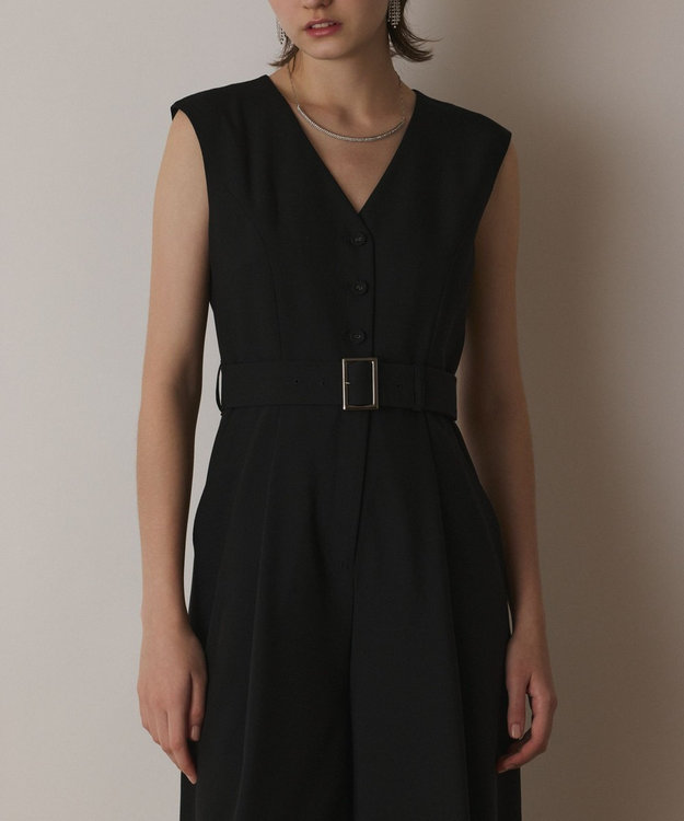 GRACE CONTINENTAL ベルト付サロペット ブラック