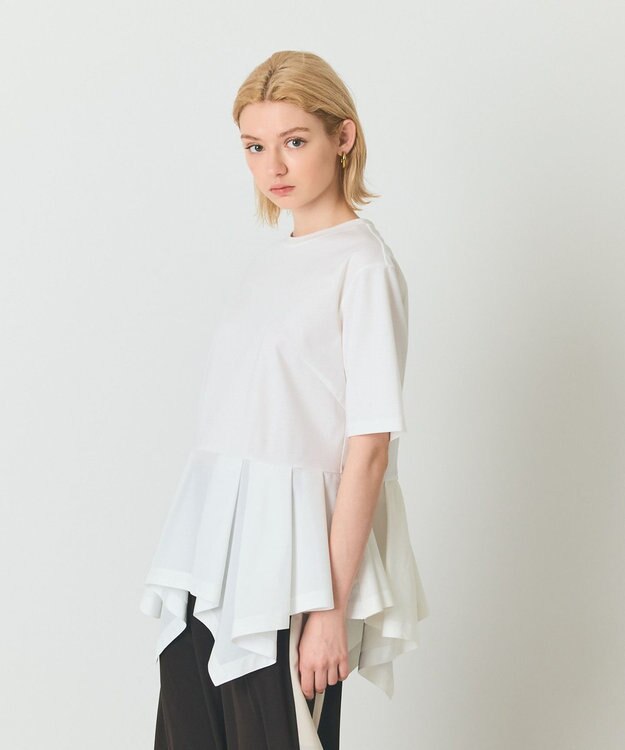 GRACE CONTINENTAL ペプラムカットトップ ホワイト