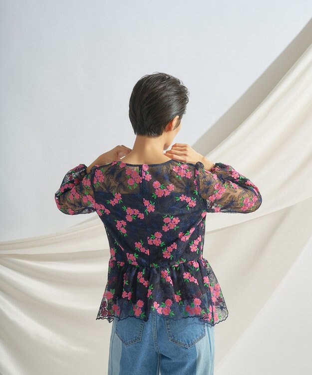 GRACE CONTINENTAL/チュール刺繍ペプラムトップ チュール刺繍ペプラムトップ / GRACE CONTINENTAL | GRACE