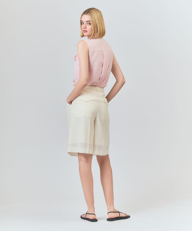 GRACE CONTINENTAL リネンライクシアーパンツ キナリ