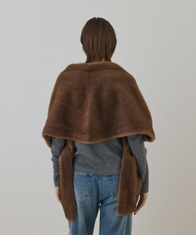 GRACE CONTINENTAL フェイクミンクストール ブラウン