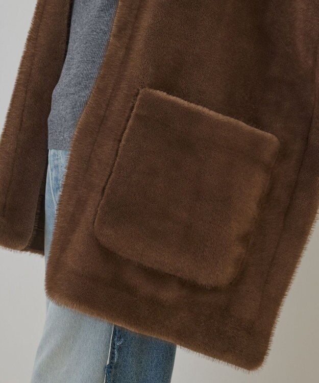 GRACE CONTINENTAL フェイクミンクストール ブラウン