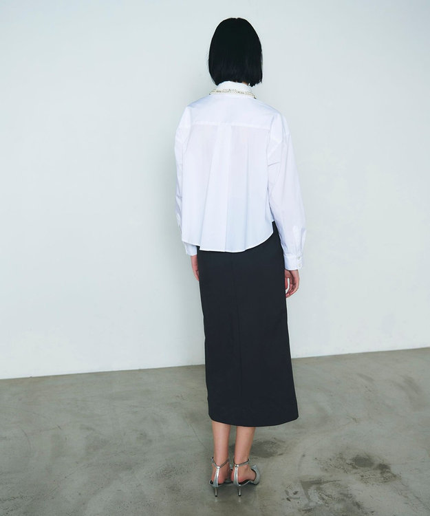 GRACE CONTINENTAL ストレッチタイトスカート チャコール