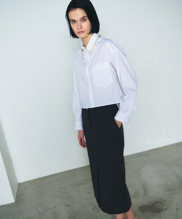 GRACE CONTINENTAL ストレッチタイトスカート チャコール