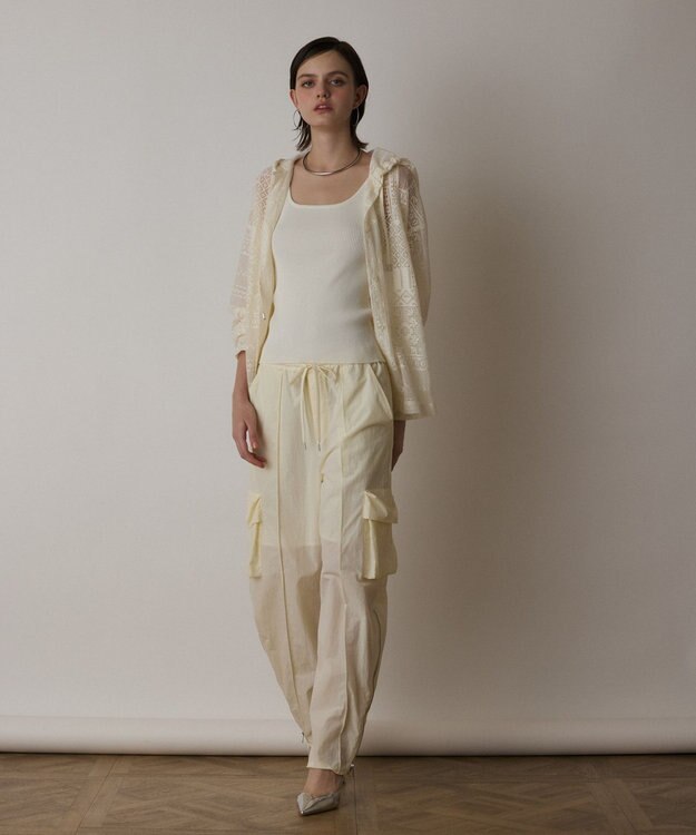 GRACE CONTINENTAL ナイロンジップカーゴパンツ キナリ