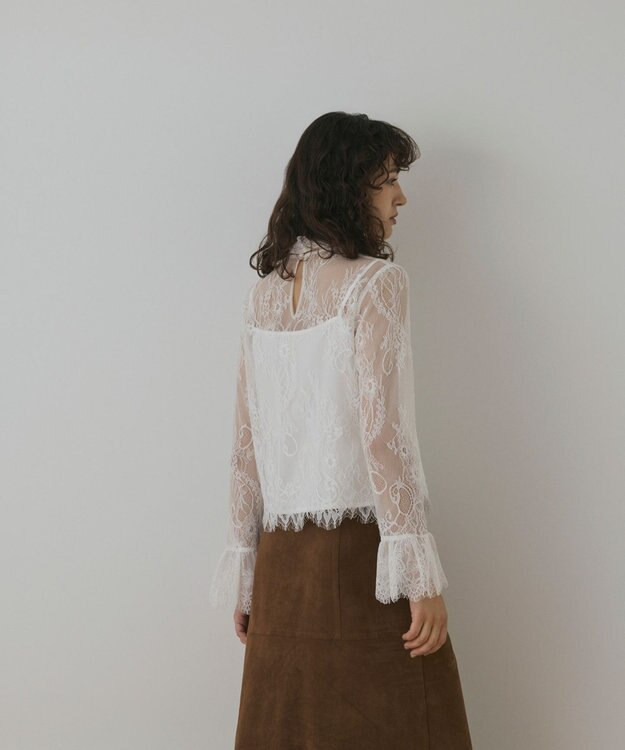 GRACE CONTINENTAL レースボウタイブラウス ホワイト