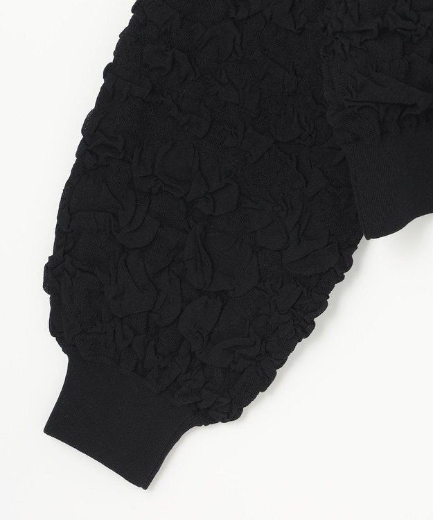 GRACE CONTINENTAL フクレジャガードニットトップ ブラック