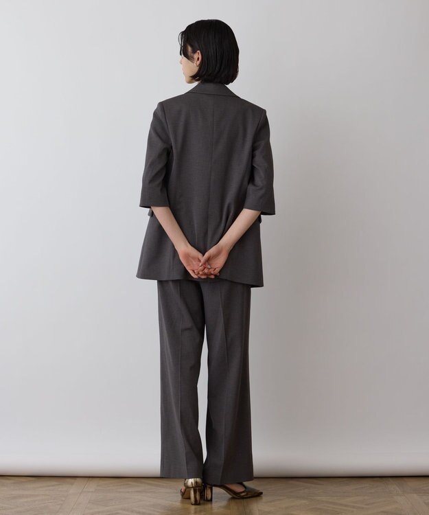 GRACE CONTINENTAL スラブストレッチタックパンツ チャコール