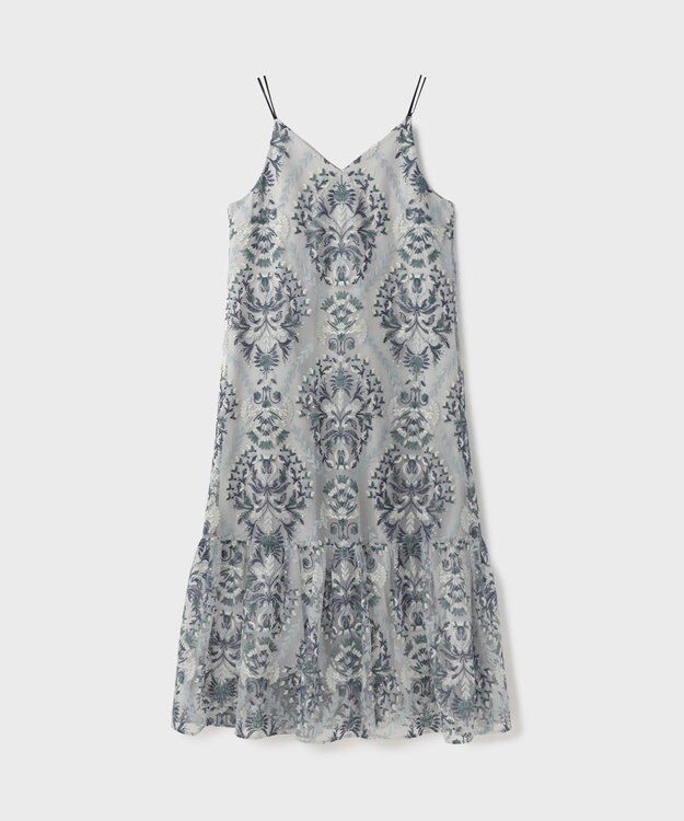 GRACE CONTINENTAL オーナメントembワンピース ブルー