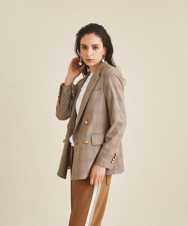 【美品】グレースコンチネンタル　グレンチェックダブルジャケット チェックダブルジャケット / GRACE CONTINENTAL | GRACE