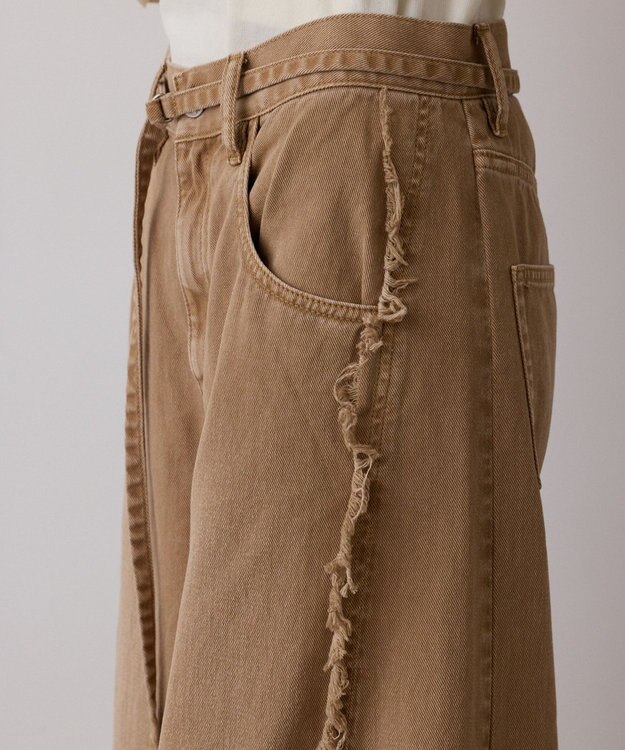 GRACE CONTINENTAL フリンジバギーパンツ ベージュ