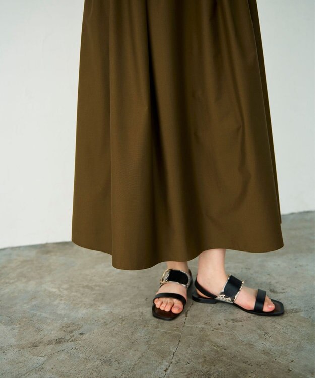 GRACE CONTINENTAL タックフレアロングワンピース ブラウン