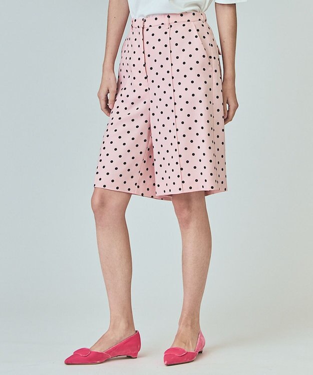 GRACE CONTINENTAL ドットハーフパンツ ピンク