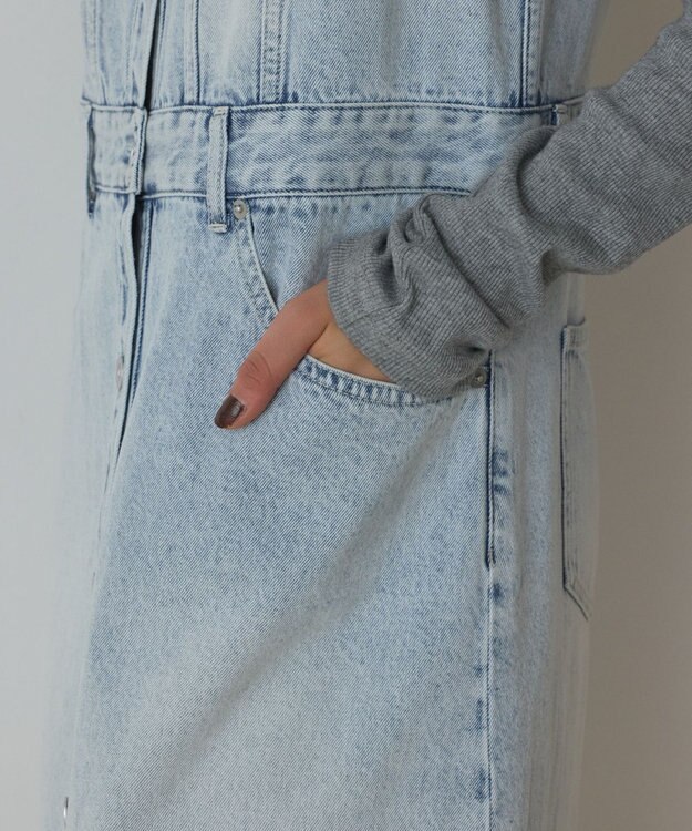 GRACE CONTINENTAL デニムロングジレワンピース サックス