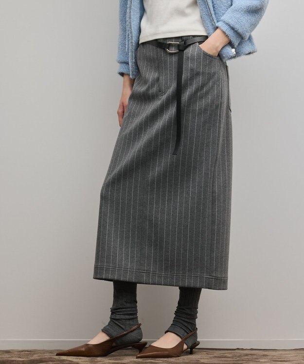 GRACE CONTINENTAL ジャージタイトスカート ストライプ