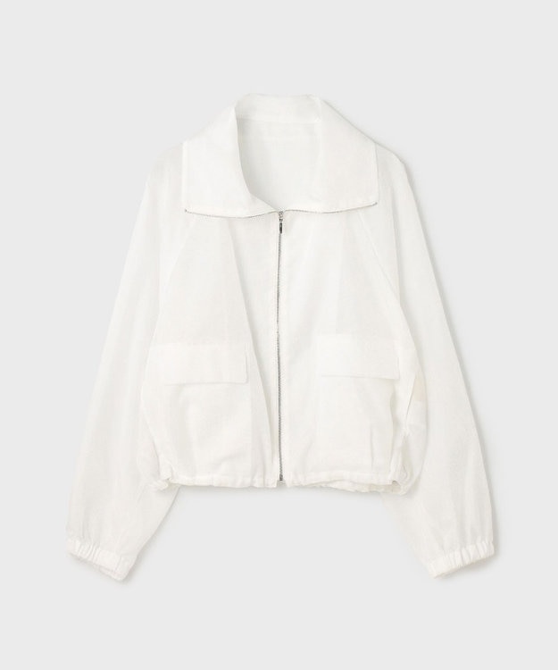 GRACE CONTINENTAL ブライトメッシュブルゾン ホワイト