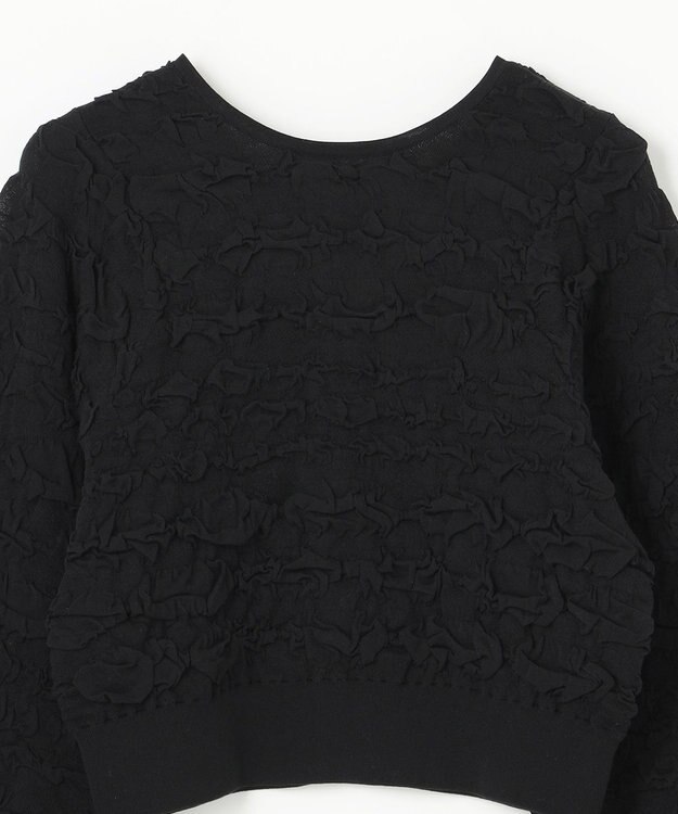 GRACE CONTINENTAL フクレジャガードニットトップ ブラック