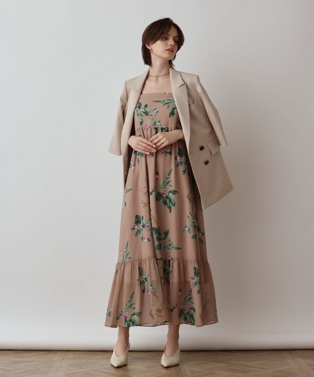 GRACE CONTINENTAL プリントセパレートワンピース ブラウン